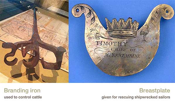 Juxtaposition: branding iron / Aboriginal breastplate