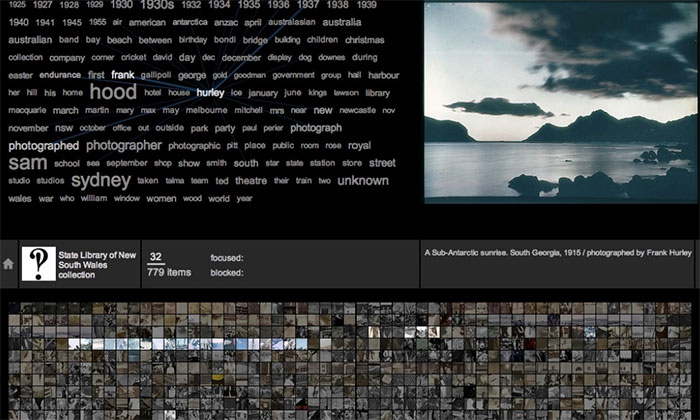 Screenshot of the Flickr Commons Explorer